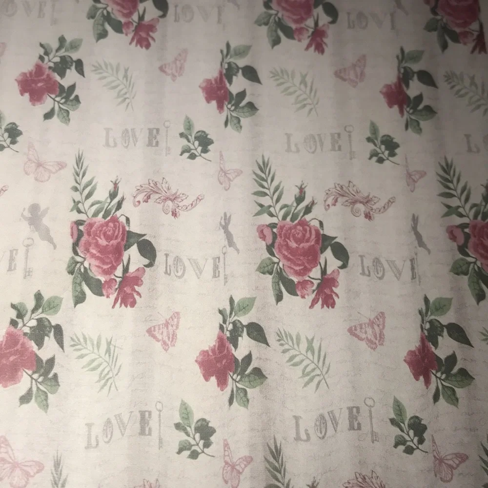 NWT rose and butterflies shower curtain